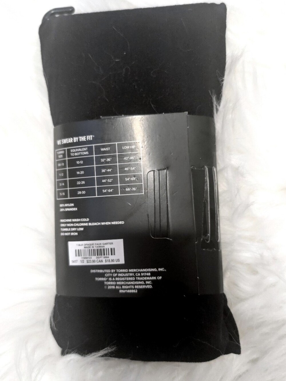 torrid Black Opaque Plus Size Tights - Packaged